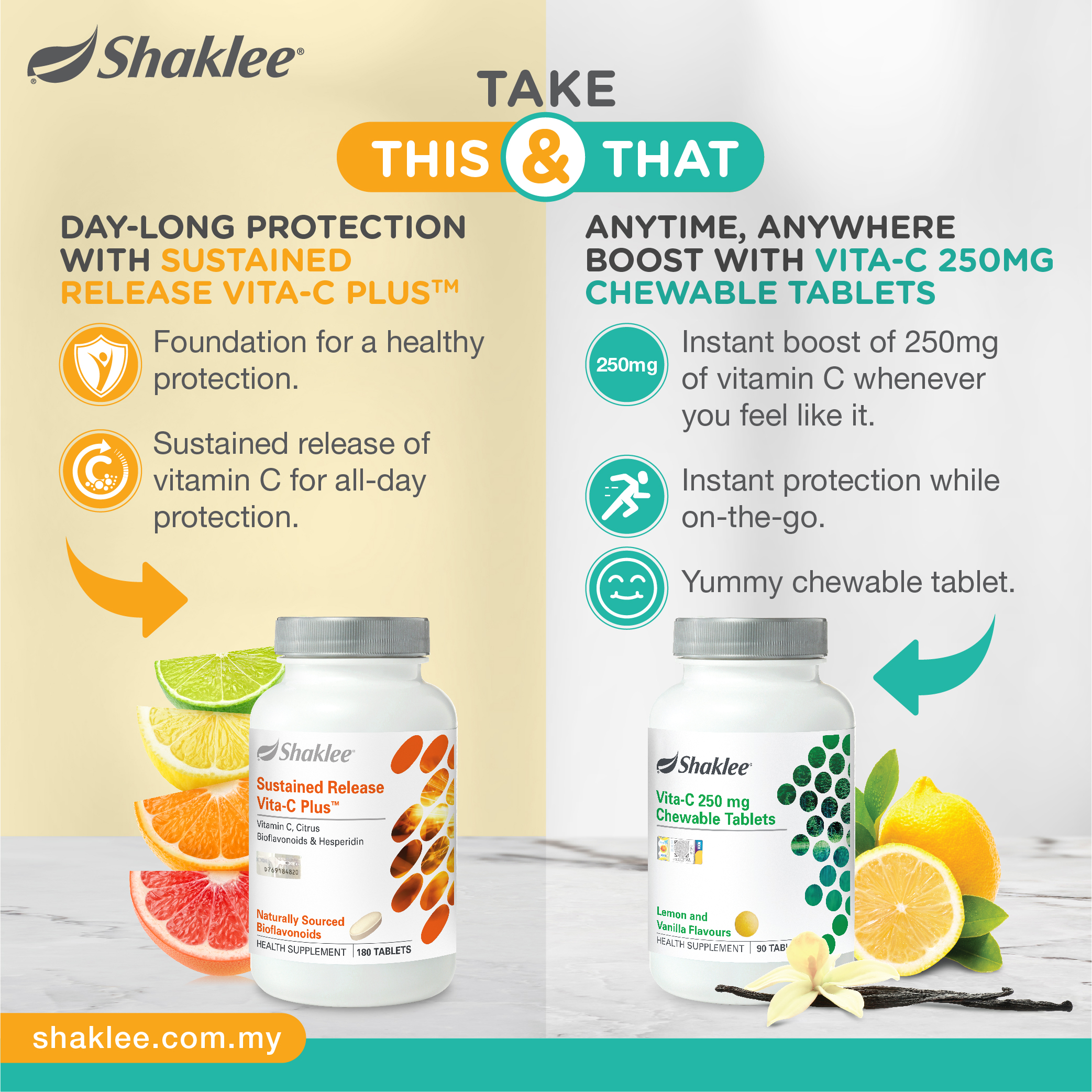 Vita C 250 Mg Chewable Tablets Maintain Body Health Shaklee Malaysia