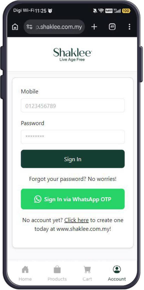 Log in