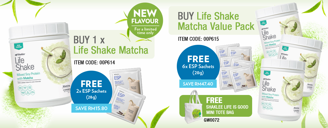 New Launch Life Shake Matcha Promotion