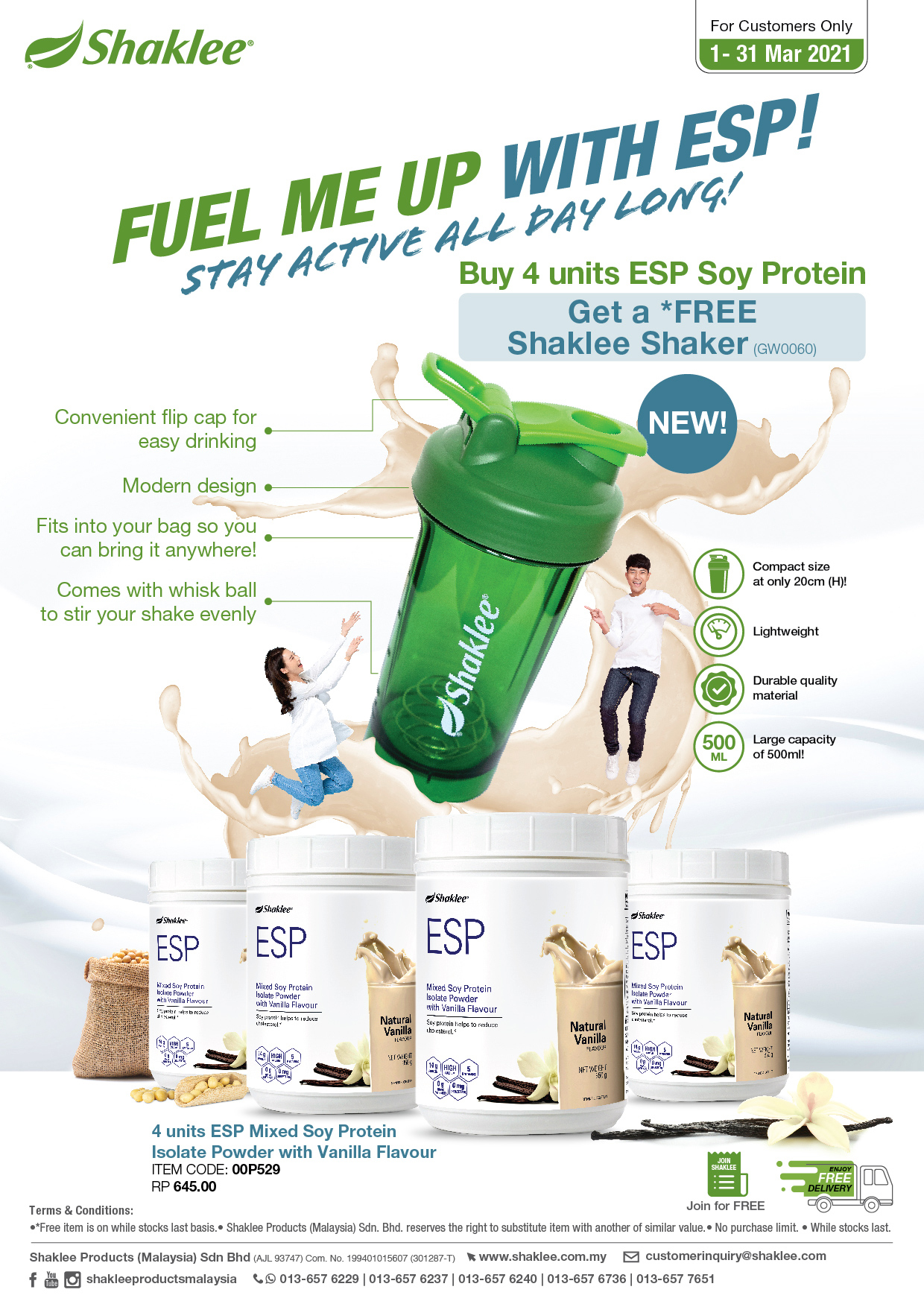 4 units ESP Mixed Soy Protein Isolate Powder with Vanilla Flavour